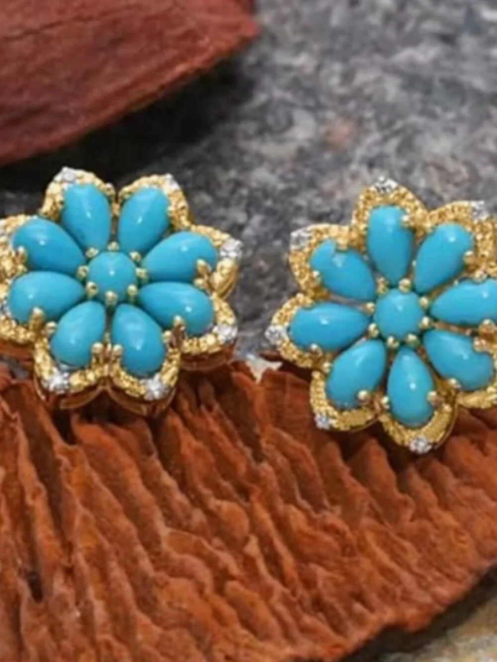 Bohemian Western Natural Turquoise Earrings